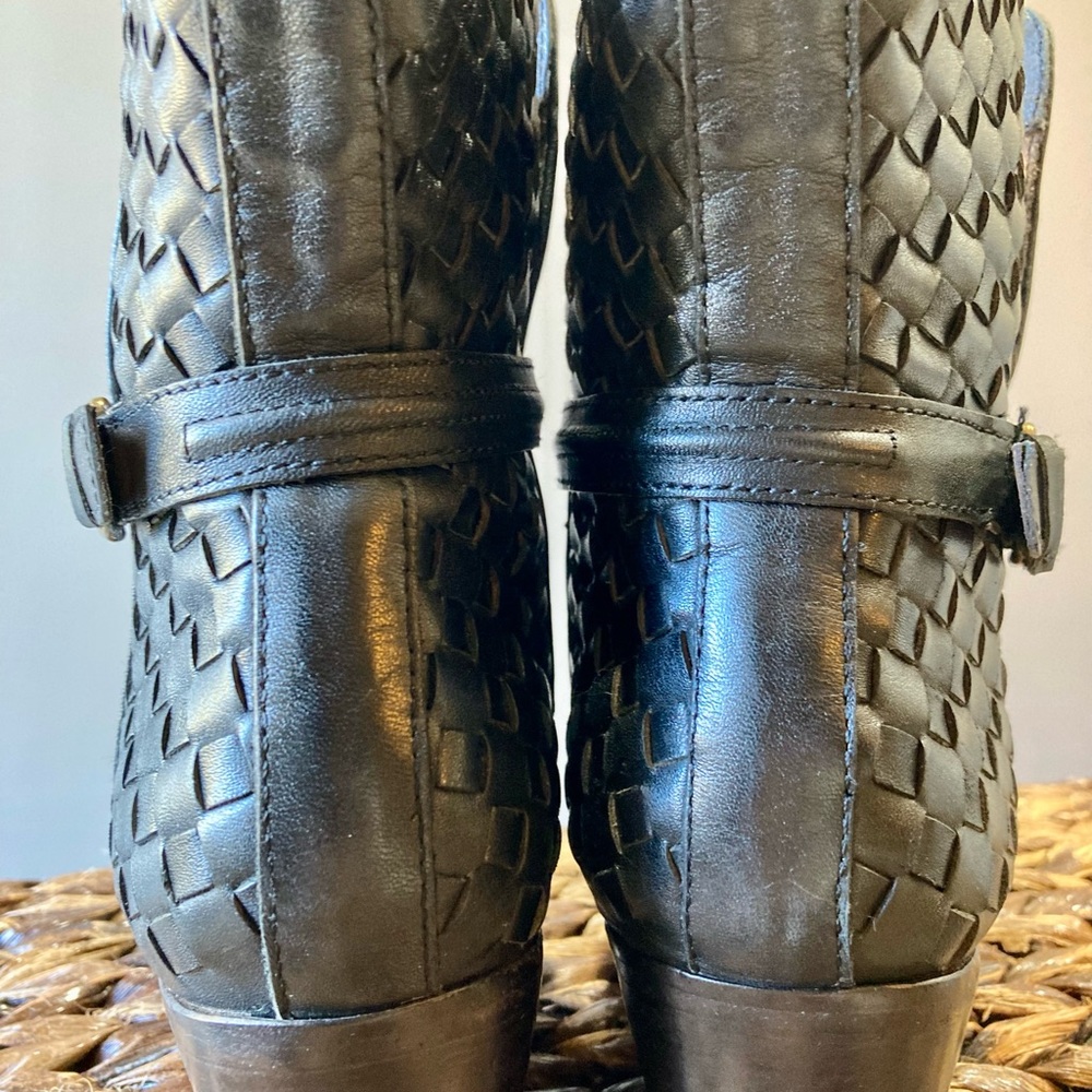 Joie Jackson black woven leather boots EU 37.5 US Women's 7 - Picture 4 of 8